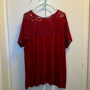 Torrid- size 4x super soft embroidered knit top P2P 26.5, fits a 3x EUC